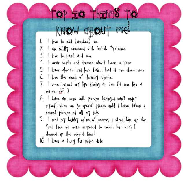 Top Ten About Me Linky Party