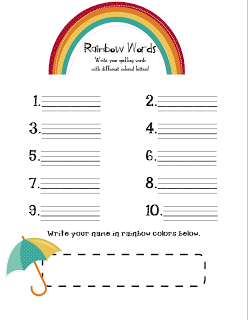Rainbow Words Printable Freebie