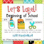 Label It! Beginning of School & Freebie