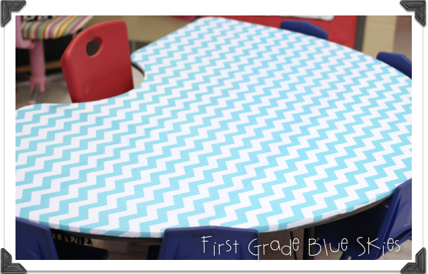 Monday Made It! Chevron Covered Table!