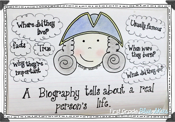 super teacher reading worksheet a map First Grade  Blue  Skies {FREEBIE} Biographies! Writing