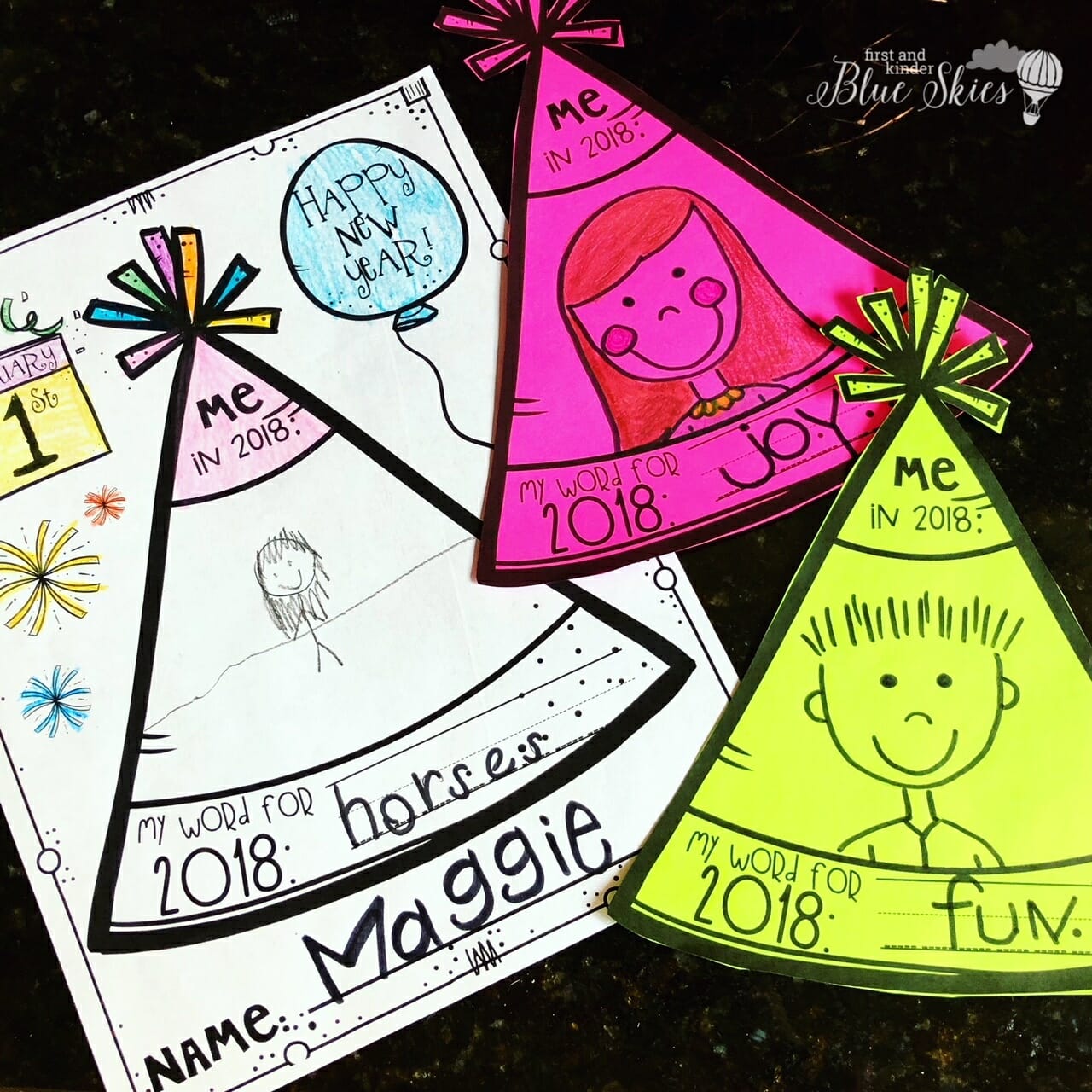 Happy New Year Writing Activities FREEBIE - First Grade Blue Skies